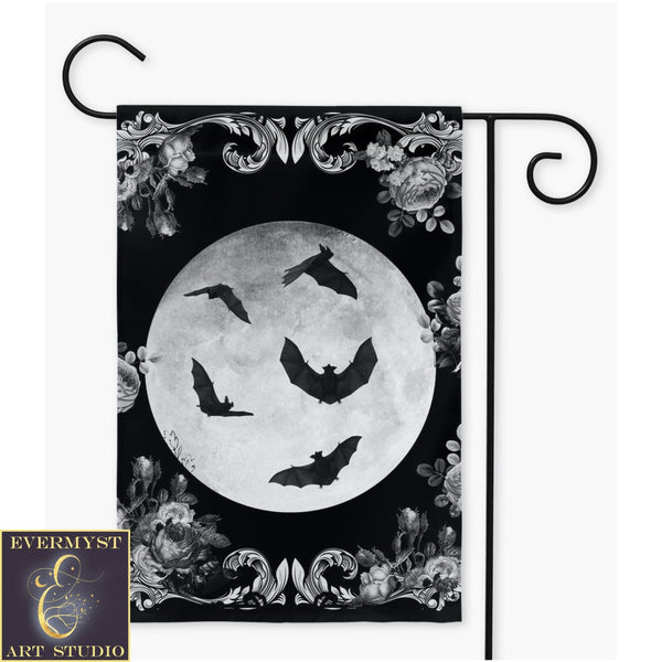 Gothic Bat Garden Flag - Halloween Decor Single / 12X18 Inch