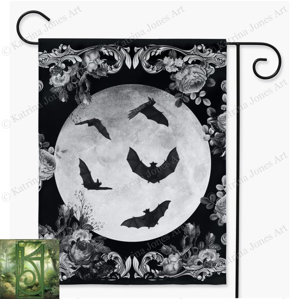 Gothic Bat Garden Flag - Halloween Decor Single / 24.5X32.125 Inch