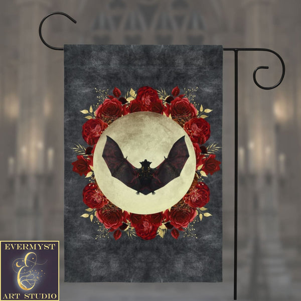 Gothic Bat Garden Flag - Witchy Goth Decor