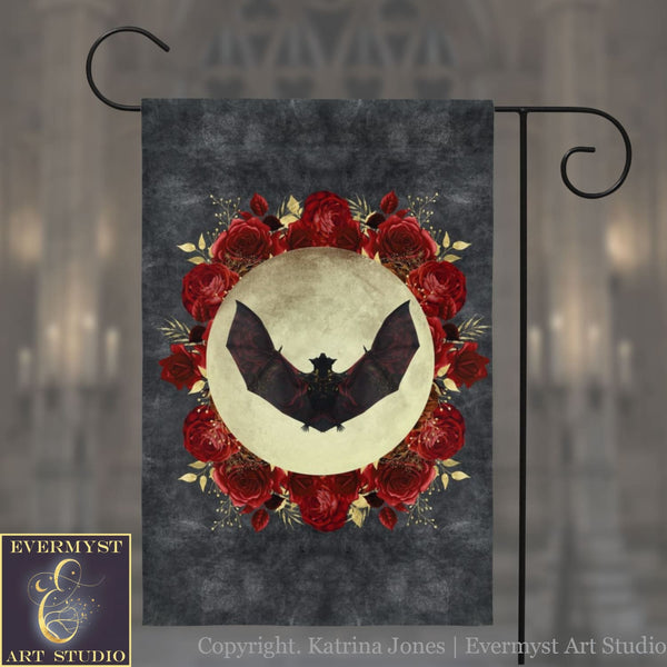 Gothic Bat Garden Flag - Witchy Goth Decor