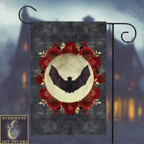 Gothic Bat Garden Flag - Witchy Goth Decor