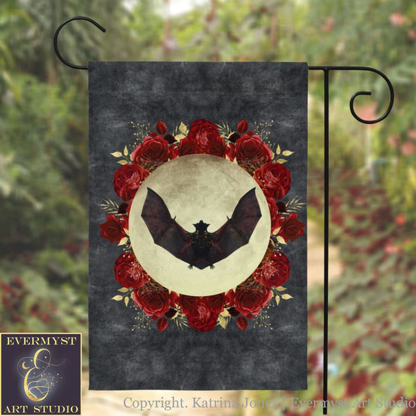 Gothic Bat Garden Flag - Witchy Goth Decor