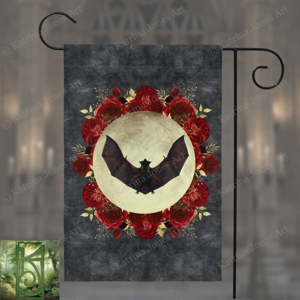 Gothic Bat Garden Flag - Witchy Goth Decor