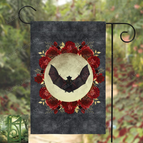 Gothic Bat Garden Flag - Witchy Goth Decor
