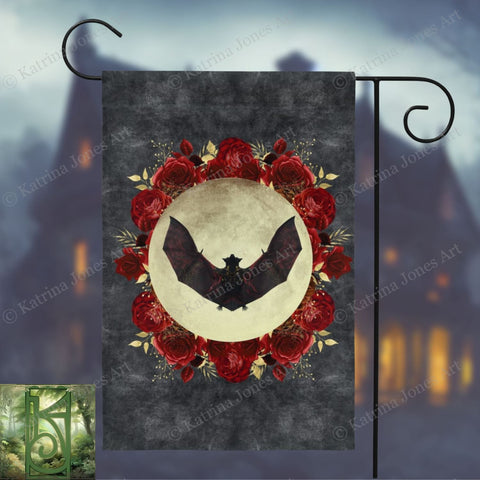 Gothic Bat Garden Flag - Witchy Goth Decor