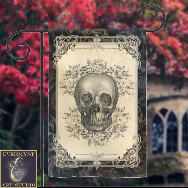 Gothic Skull Garden Flag - Halloween Decor