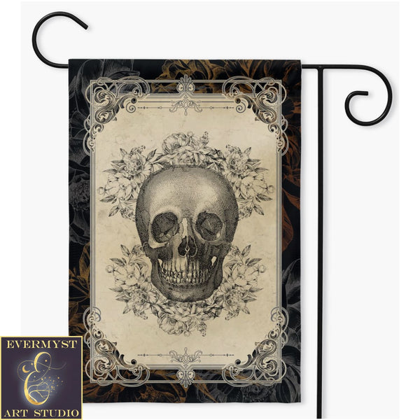 Gothic Skull Garden Flag - Halloween Decor