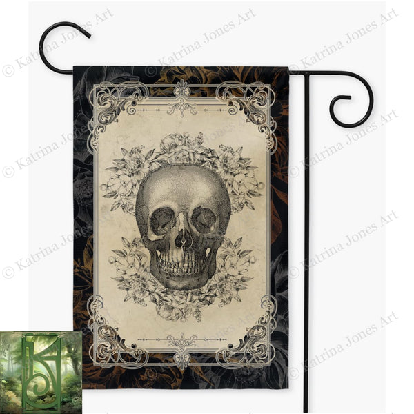 Gothic Skull Garden Flag - Halloween Decor
