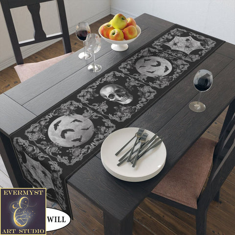 Gothic Skull Table Runner - Halloween Decor