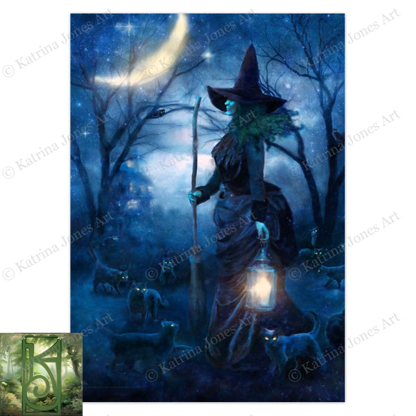 Gothic Witch Greeting Card Witchy Halloween Samhain Blank Notecard 1