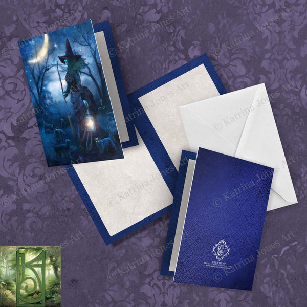 Gothic Witch Greeting Card Witchy Halloween Samhain Blank Notecard