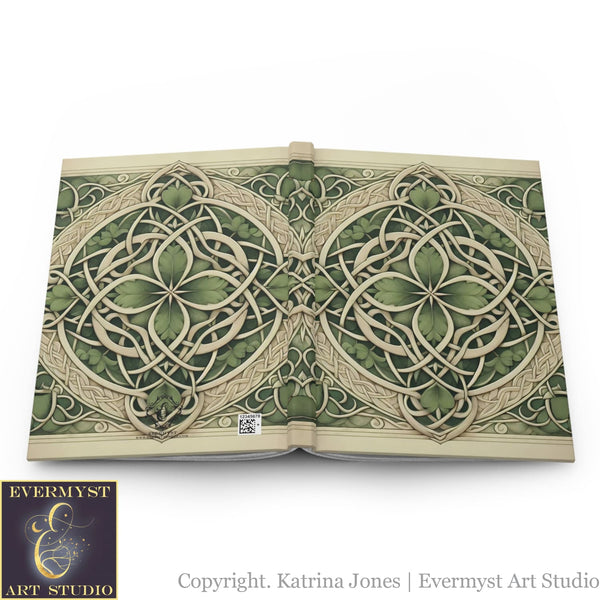 Green Leaves Mandala Journal Note Book Hardcover Ruled Writing Blank Witch Wicca Paper Products