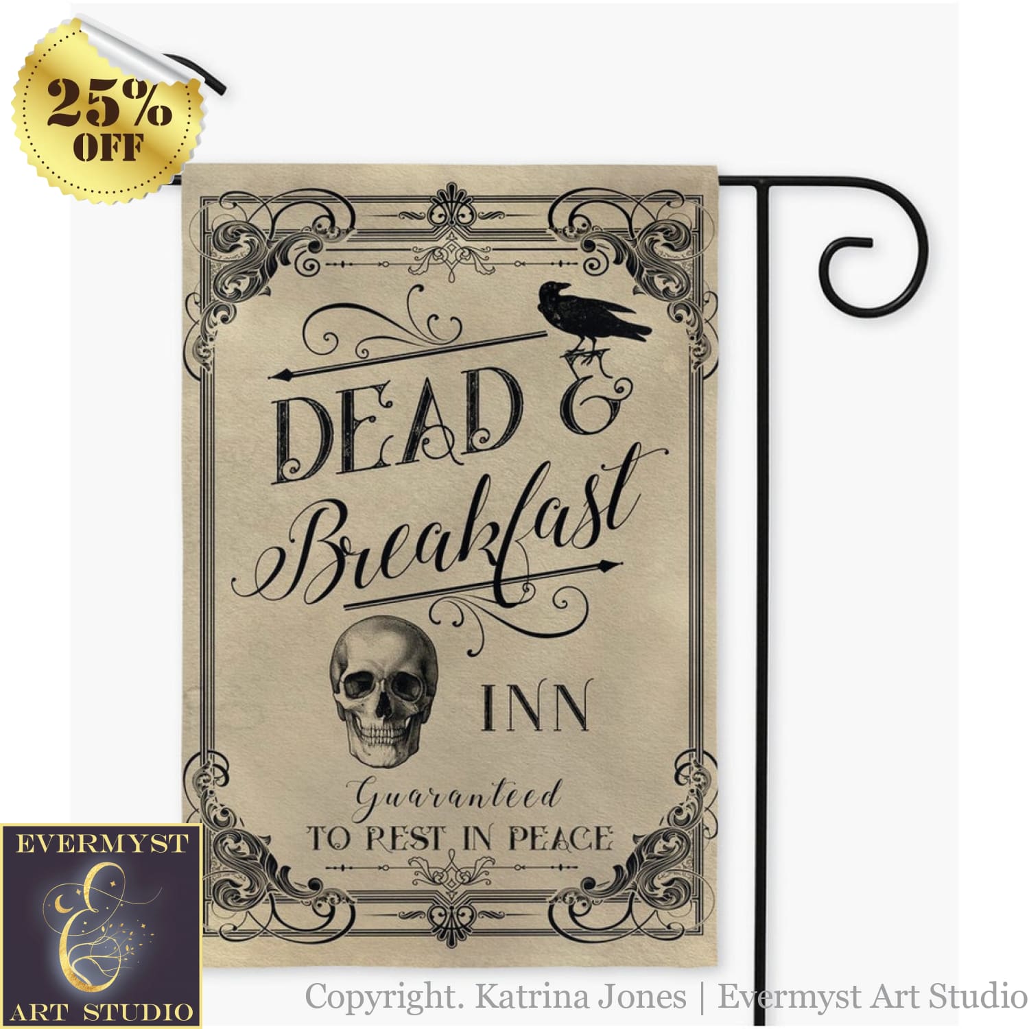 Halloween Flag Decor - Dead And Breakfast Inn Double / 12X18 Inch