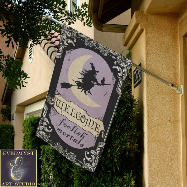 Halloween Garden Flag - Goth Witch Home Decor