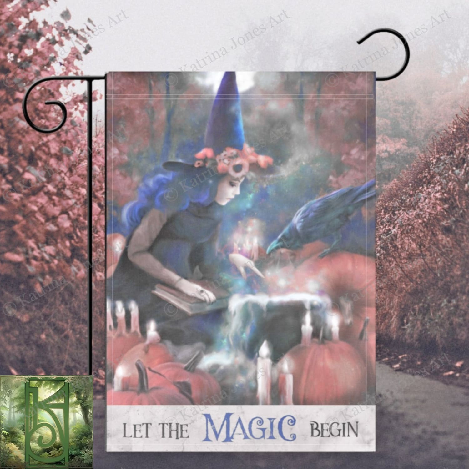 Halloween Garden Flag - Samhain Witch Pumpkin Decoration