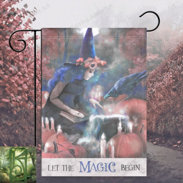 Halloween Garden Flag - Samhain Witch Pumpkin Decoration