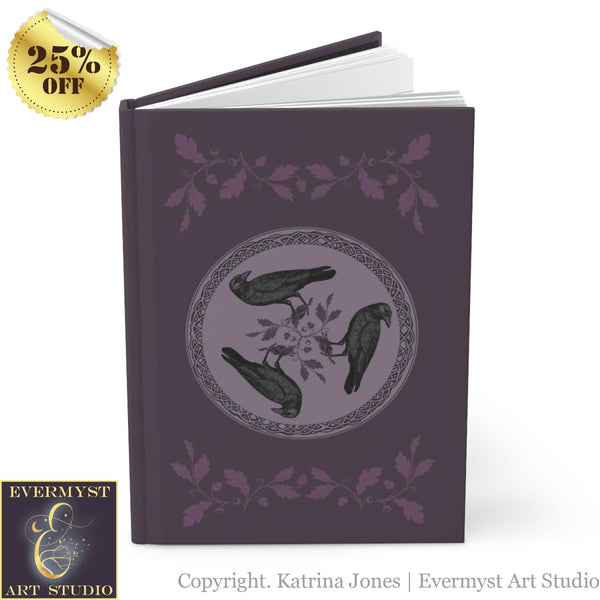 Hardcover Journal Celtic Raven Crow Bird Blank Book