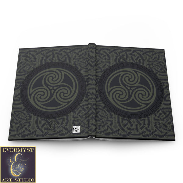 Hardcover Journal Dark Celtic Triskelle Blank Book