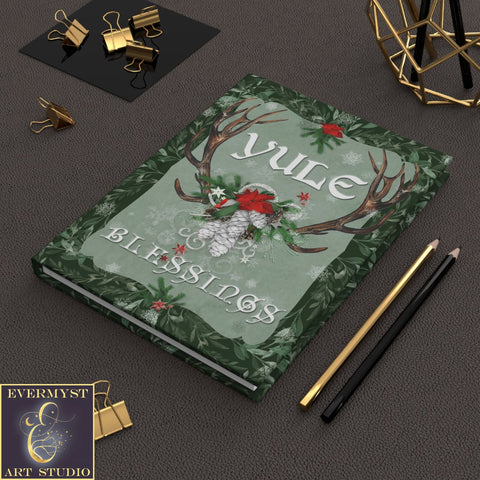 Hardcover Journal Festive Yule Winter Solstice Blank Book