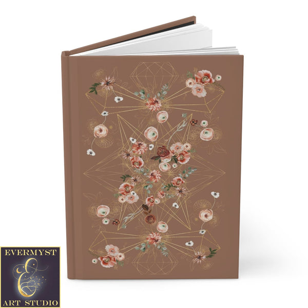 Hardcover Journal Floral Geometric Earthy Colors Blank Book