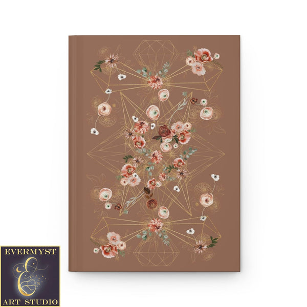 Hardcover Journal Floral Geometric Earthy Colors Blank Book