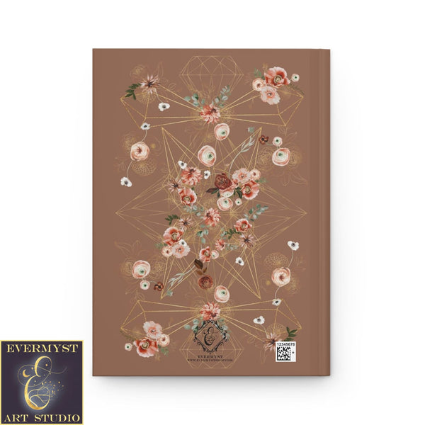 Hardcover Journal Floral Geometric Earthy Colors Blank Book