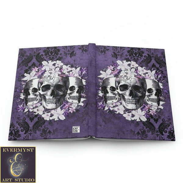 Hardcover Journal - Gothic Skulls And Lily Flowers Blank Book