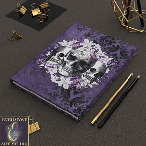 Hardcover Journal - Gothic Skulls And Lily Flowers Blank Book