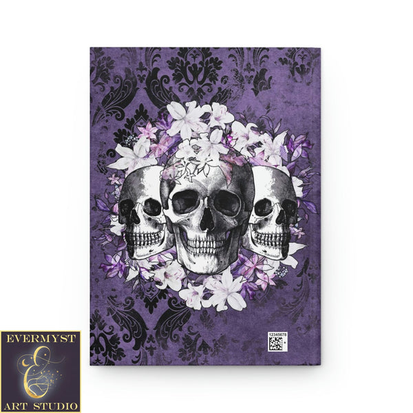 Hardcover Journal - Gothic Skulls And Lily Flowers Blank Book