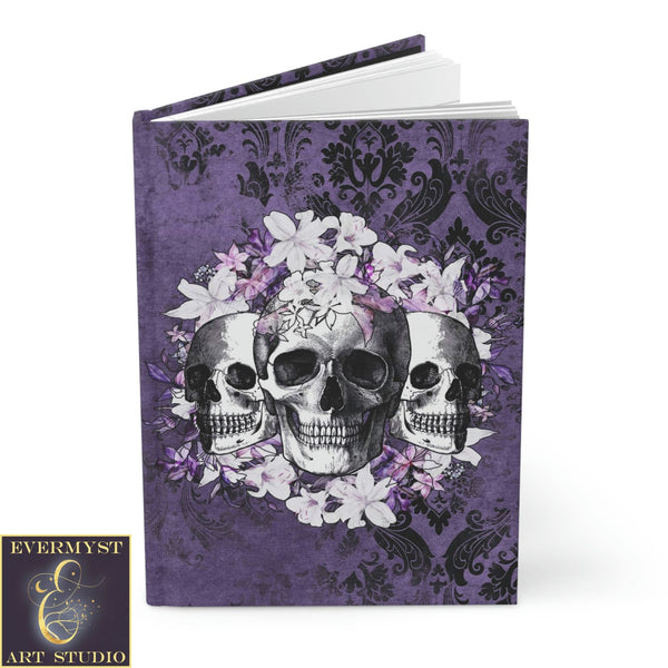 Hardcover Journal - Gothic Skulls And Lily Flowers Blank Book