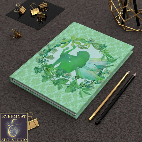 Hardcover Journal Green Fairy Whimsical Faerie Blank Book