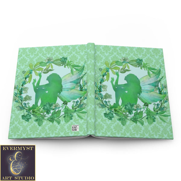 Hardcover Journal Green Fairy Whimsical Faerie Blank Book