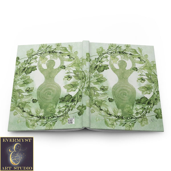 Hardcover Journal - Green Wreath Goddess Wicca Litha Summer Pagan Blank Book