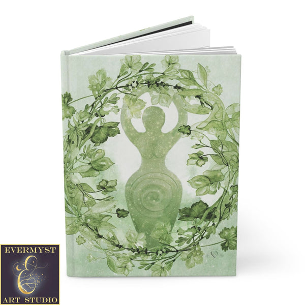 Hardcover Journal - Green Wreath Goddess Wicca Litha Summer Pagan Blank Book