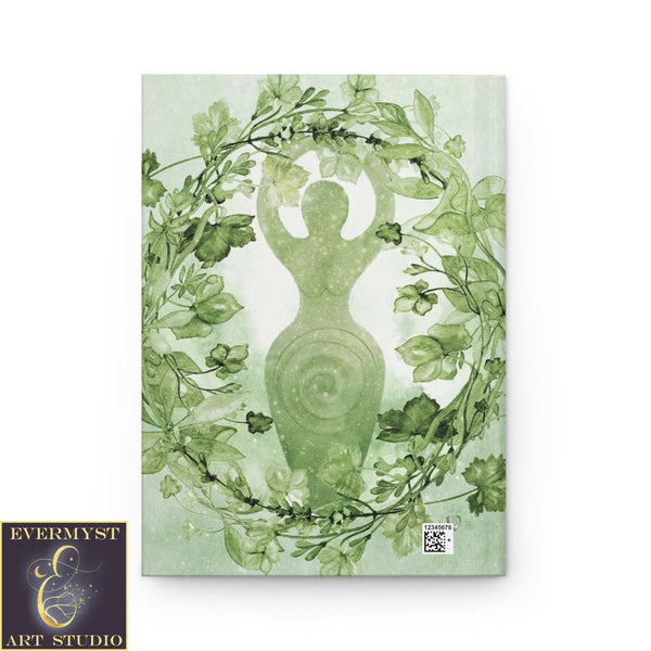 Hardcover Journal - Green Wreath Goddess Wicca Litha Summer Pagan Blank Book