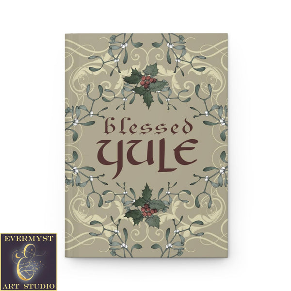 Hardcover Journal Holly Yule Blessings Blank Book