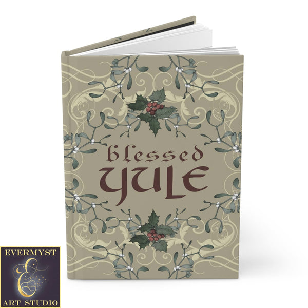 Hardcover Journal Holly Yule Blessings Blank Book