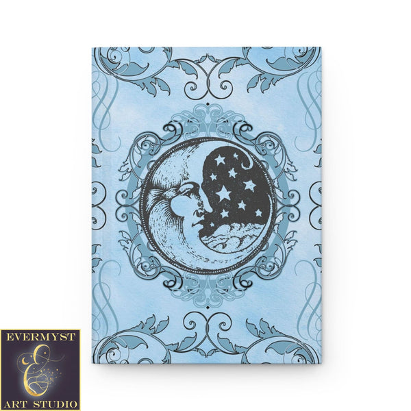 Hardcover Journal Moon And Stars Celestial Blank Book