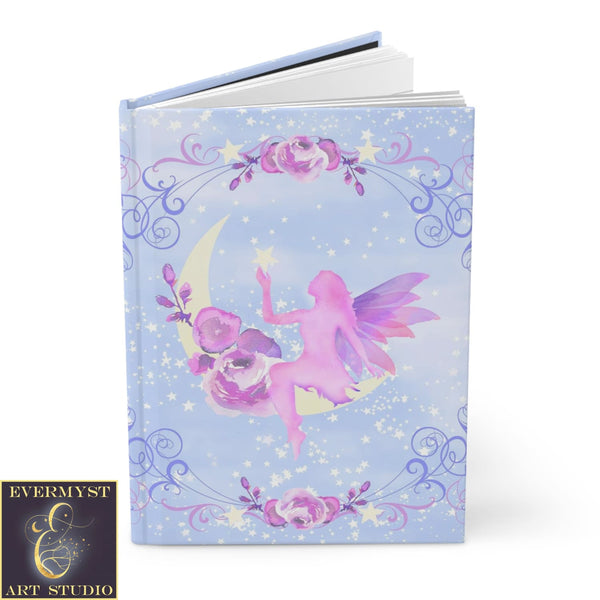 Hardcover Journal Moon Fairy Whimsical Faerie Flower Blank Book