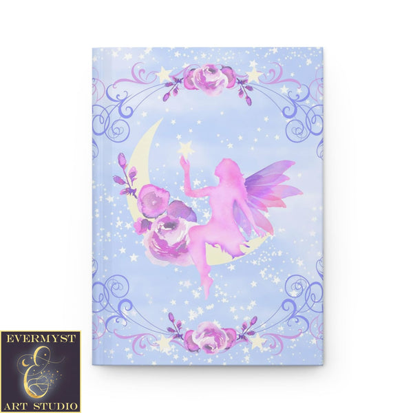 Hardcover Journal Moon Fairy Whimsical Faerie Flower Blank Book