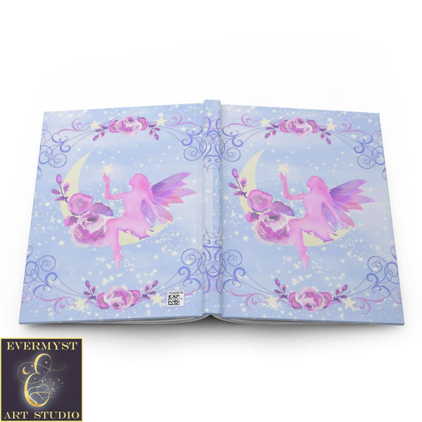 Hardcover Journal Moon Fairy Whimsical Faerie Flower Blank Book