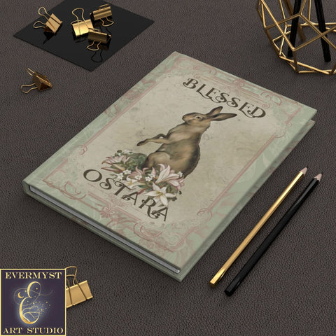 Hardcover Journal Ostara Rabbit Hare Spring Pagan Wicca Blank Book