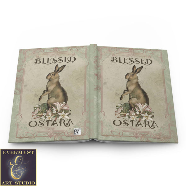 Hardcover Journal Ostara Rabbit Hare Spring Pagan Wicca Blank Book