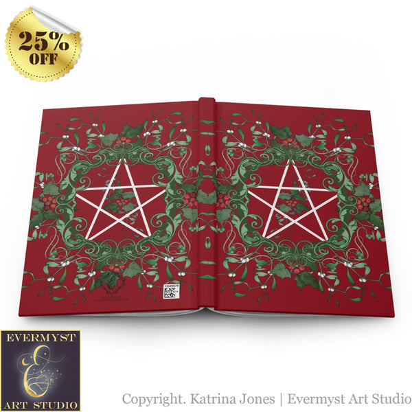 Hardcover Journal Pentagram Yule Pagan Witch Blank Book