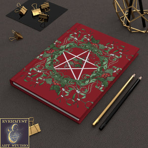 Hardcover Journal Pentagram Yule Pagan Witch Blank Book