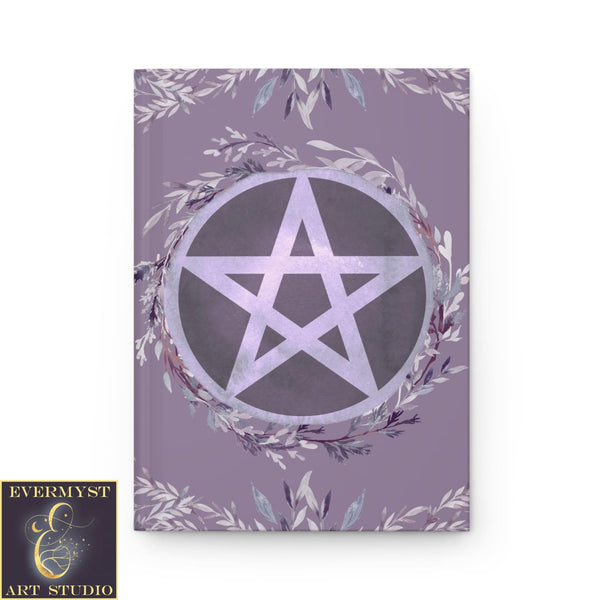 Hardcover Journal - Purple Pentacle Wicca Pagan Witch Blank Book