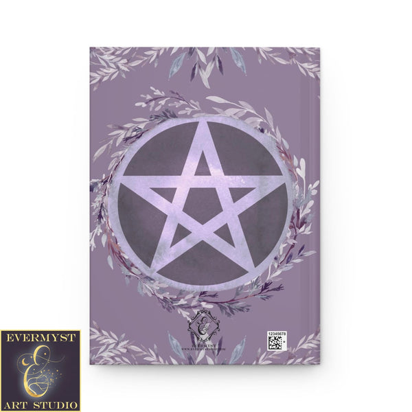 Hardcover Journal - Purple Pentacle Wicca Pagan Witch Blank Book