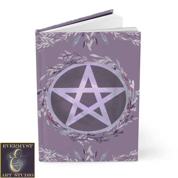 Hardcover Journal - Purple Pentacle Wicca Pagan Witch Blank Book