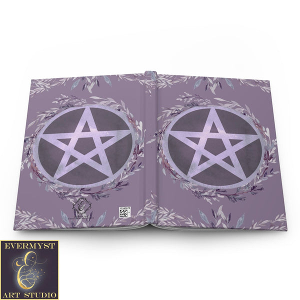 Hardcover Journal - Purple Pentacle Wicca Pagan Witch Blank Book