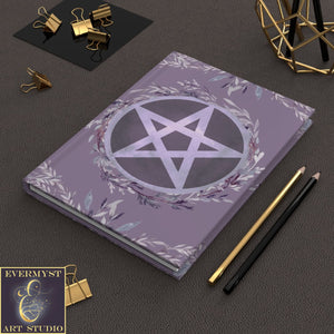 Hardcover Journal - Purple Pentacle Wicca Pagan Witch Blank Book